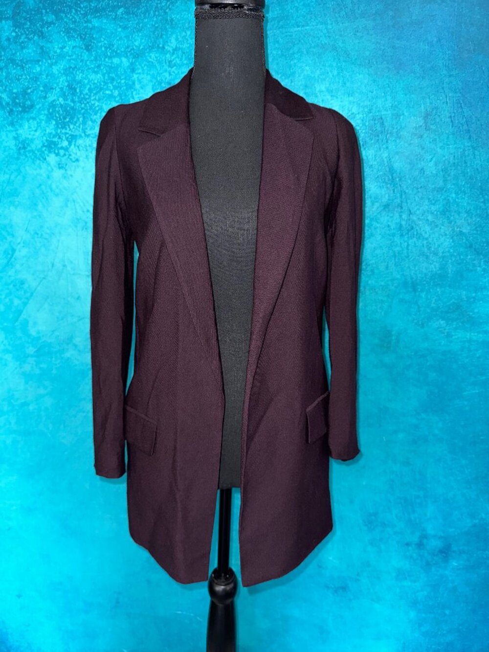 Women's All Saint Lightweight Aleida Blazer - Bordeaux Red - Open front